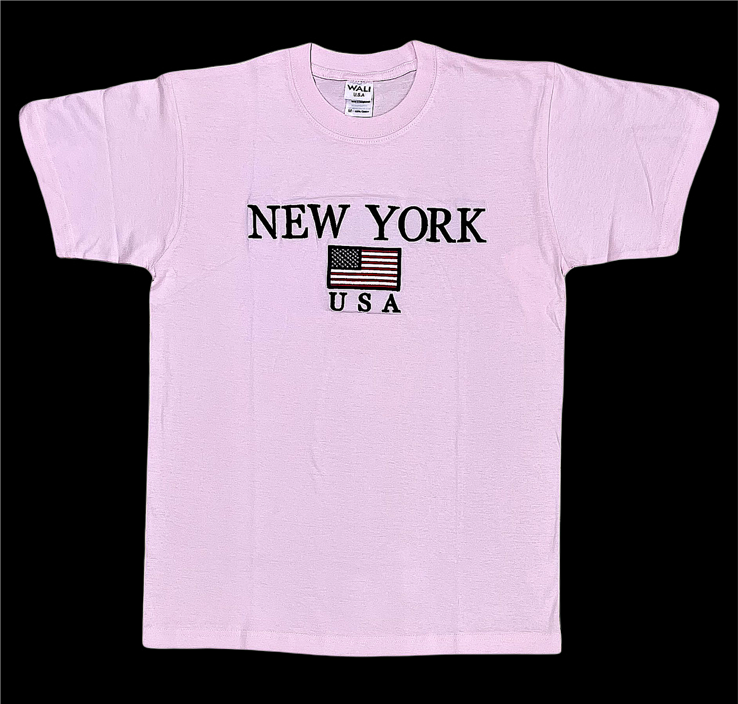 Adult T-Shirt Embroidered with "NEW YORK U.S FLAG"