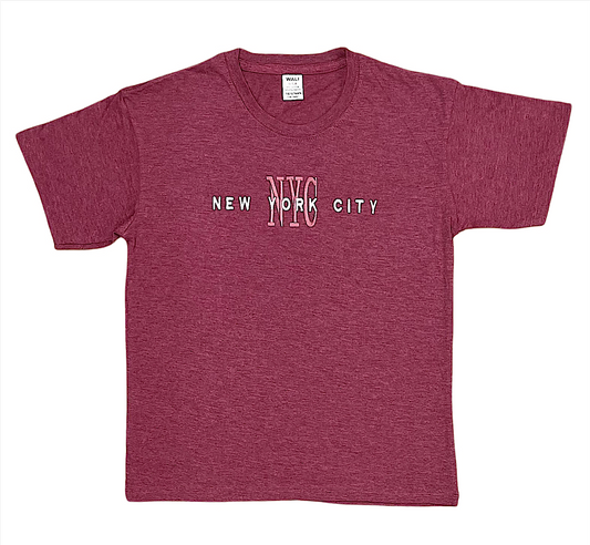 Kids Crew Neck T-Shirt Embroidered with ''NYC''