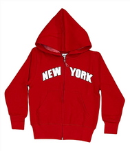 Load image into Gallery viewer, Kid’s Zipper Hoodies Embroidered with &#39;&#39;NEW YORK&#39;&#39;