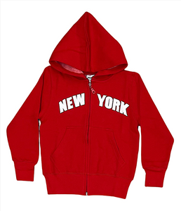 Kid’s Zipper Hoodies Embroidered with ''NEW YORK''