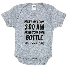Load image into Gallery viewer, Baby onesies with &quot;Party My Room&quot; Screen Print