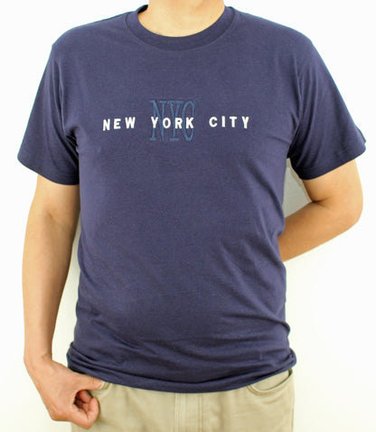 Adult Crew Neck T-Shirt Embroidered with ''NYC''