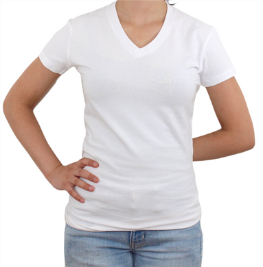 Ladies V.Neck Plain T-Shirt