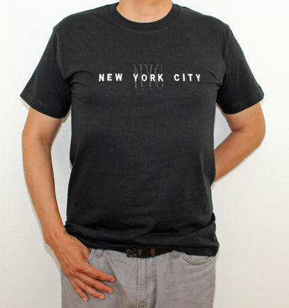 Adult Crew Neck T-Shirt Embroidered with ''NYC''