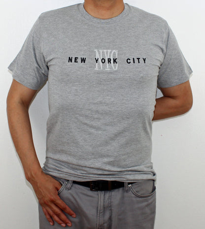 Adult Crew Neck T-Shirt Embroidered with ''NYC''