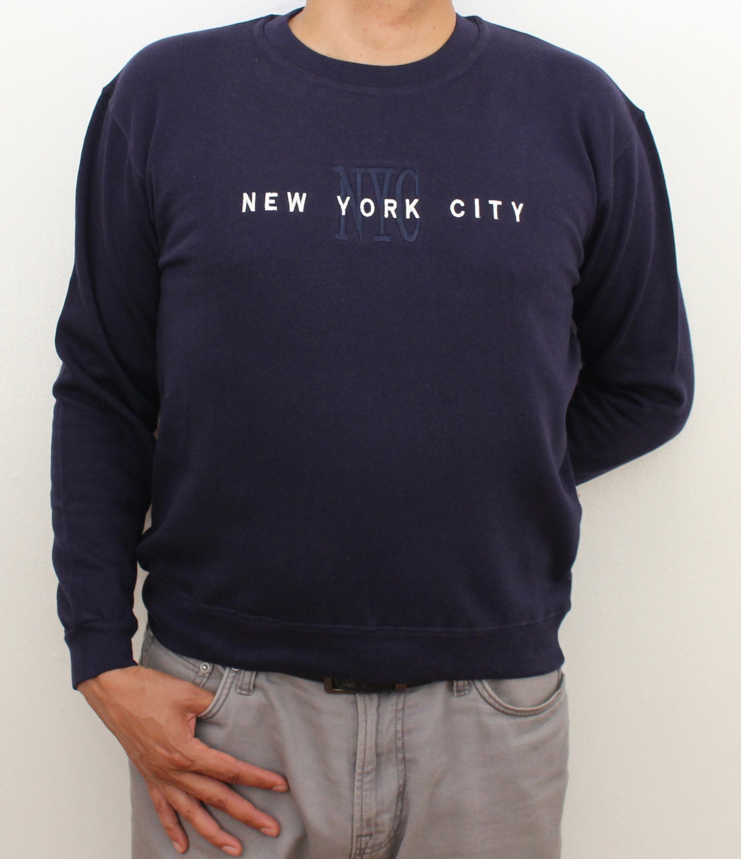 Adult Sweat-Shirt Embroidered with "NYC"