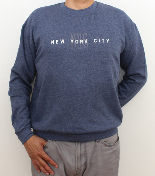 Adult Sweat-Shirt Embroidered with "NYC"