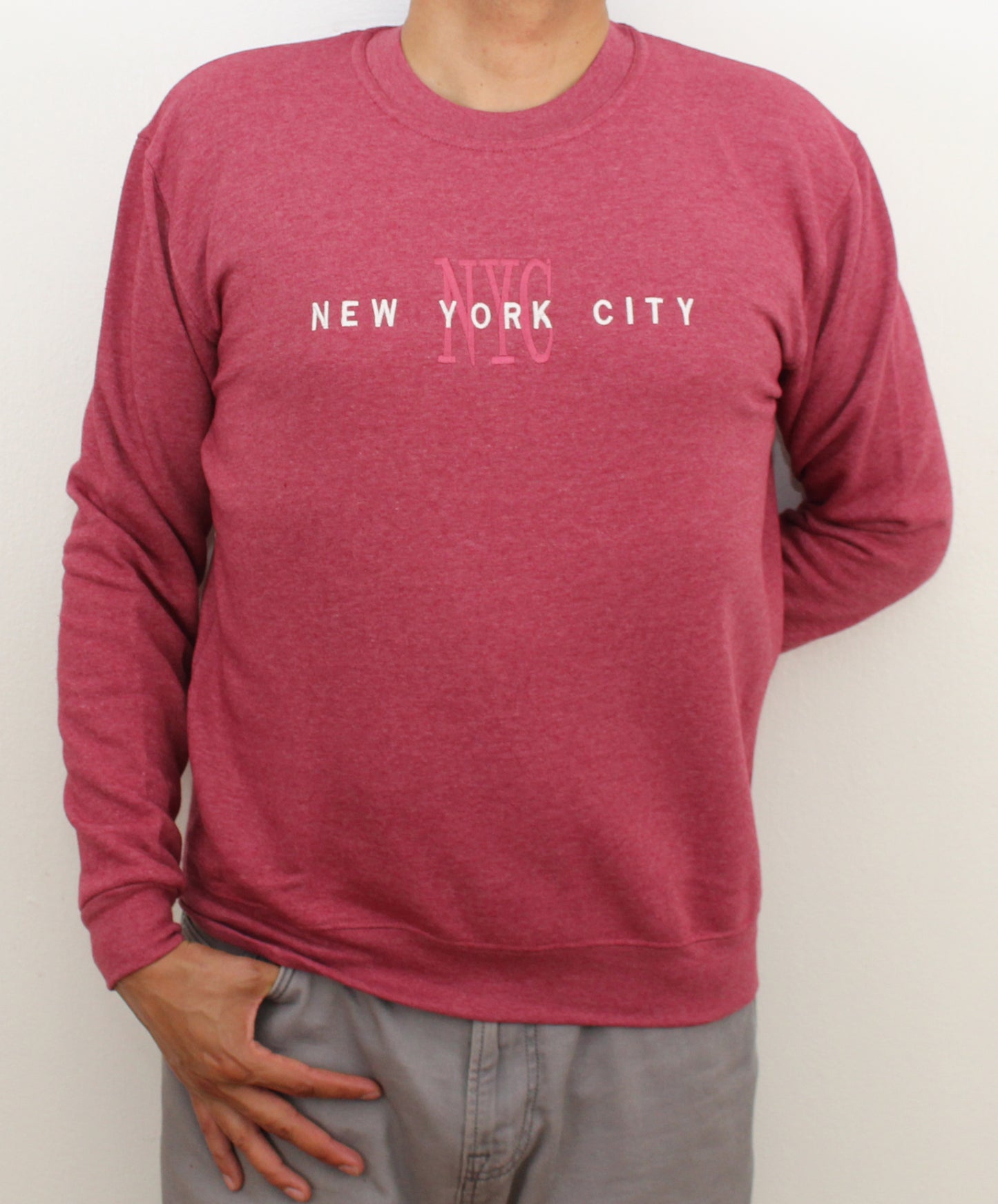 Adult Sweat-Shirt Embroidered with "NYC"