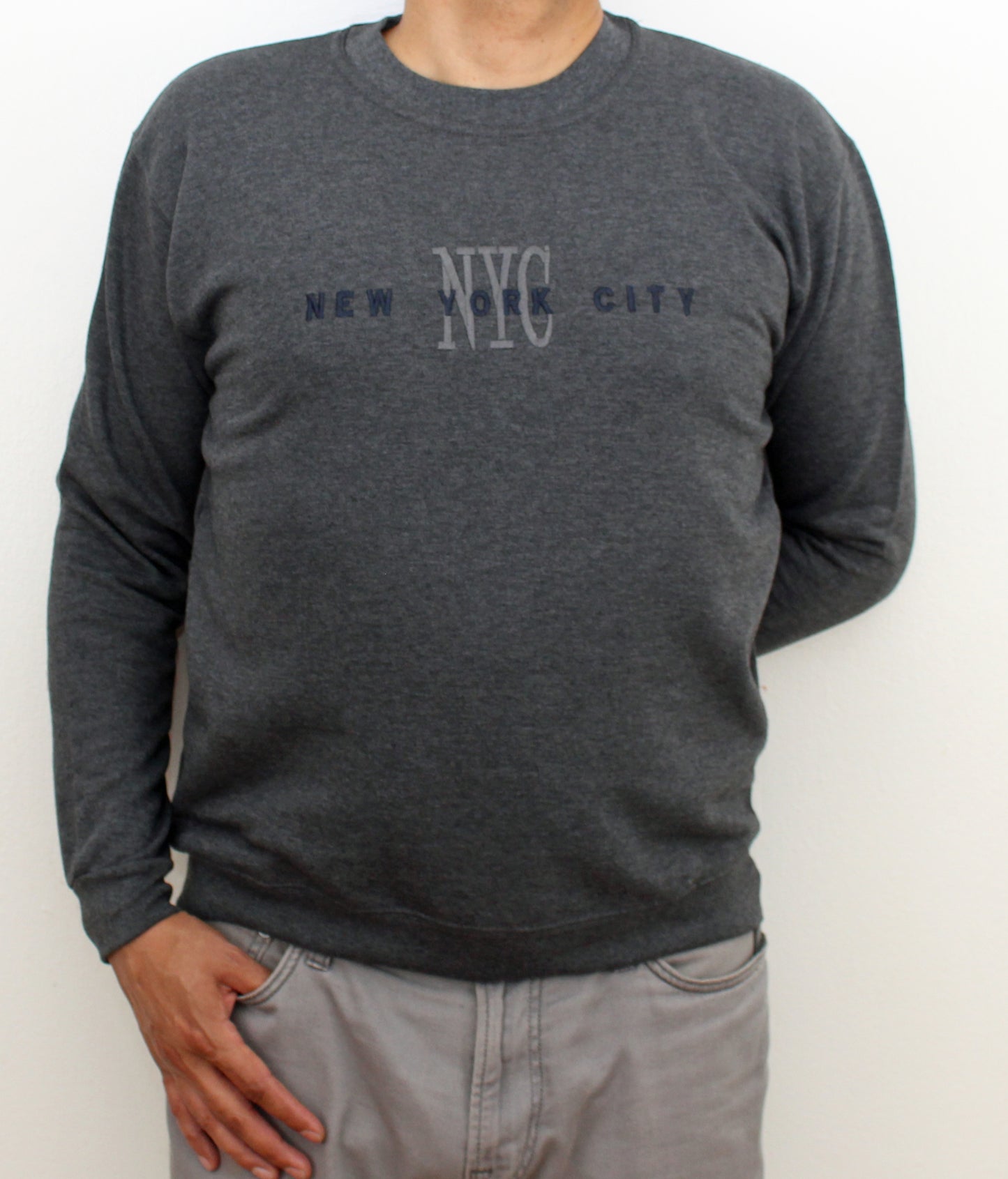 Adult Sweat-Shirt Embroidered with "NYC"