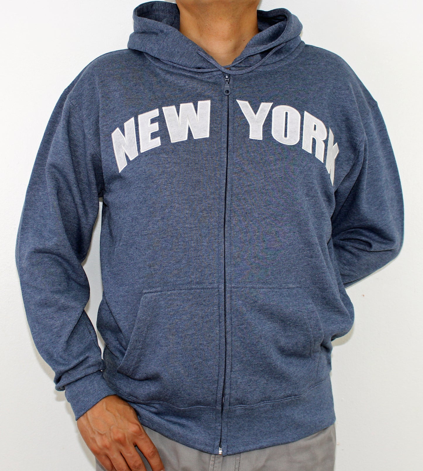 Adult Zipper Hoodies Embroidered with "NEW YORK"