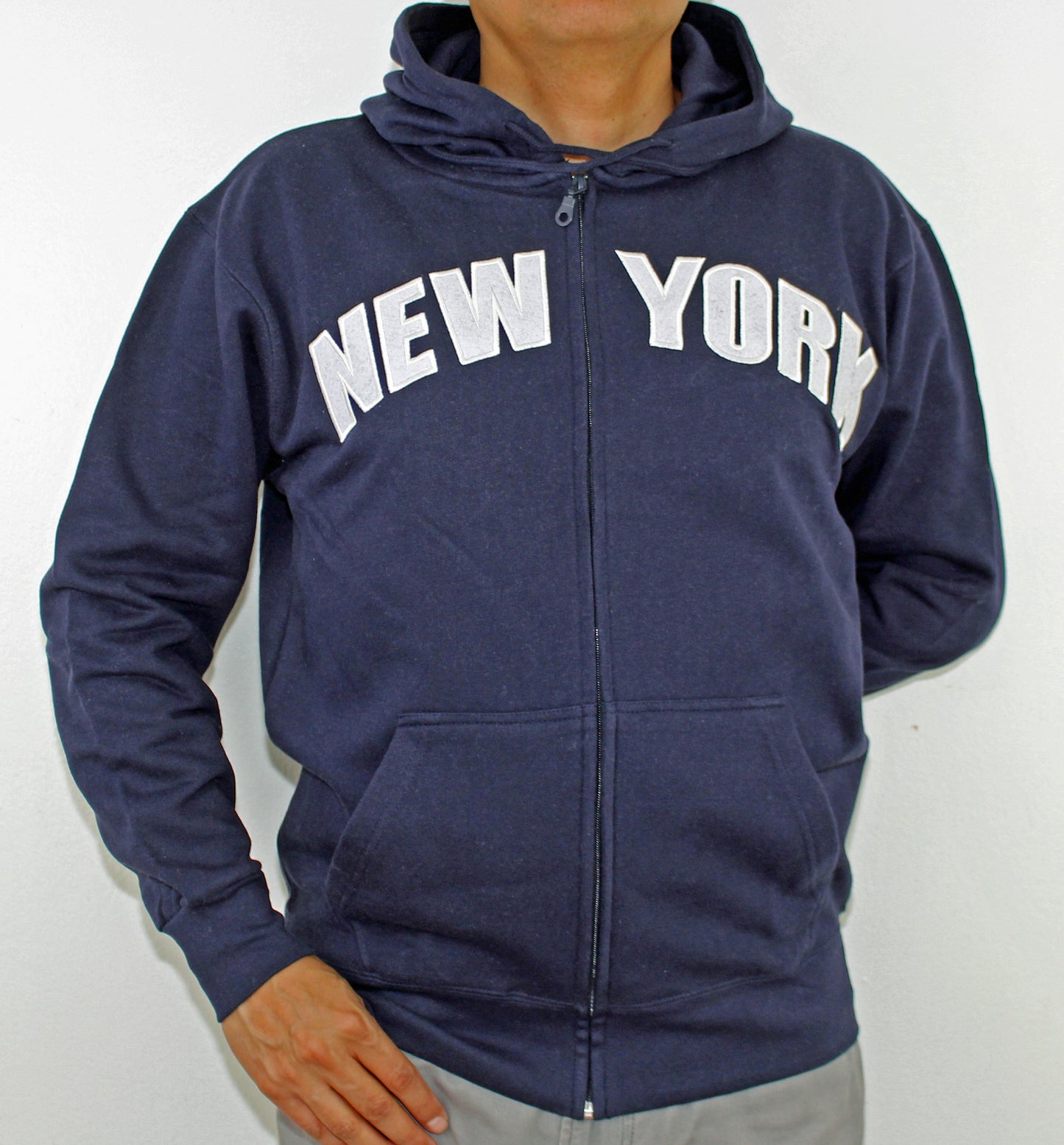 Adult Zipper Hoodies Embroidered with "NEW YORK"