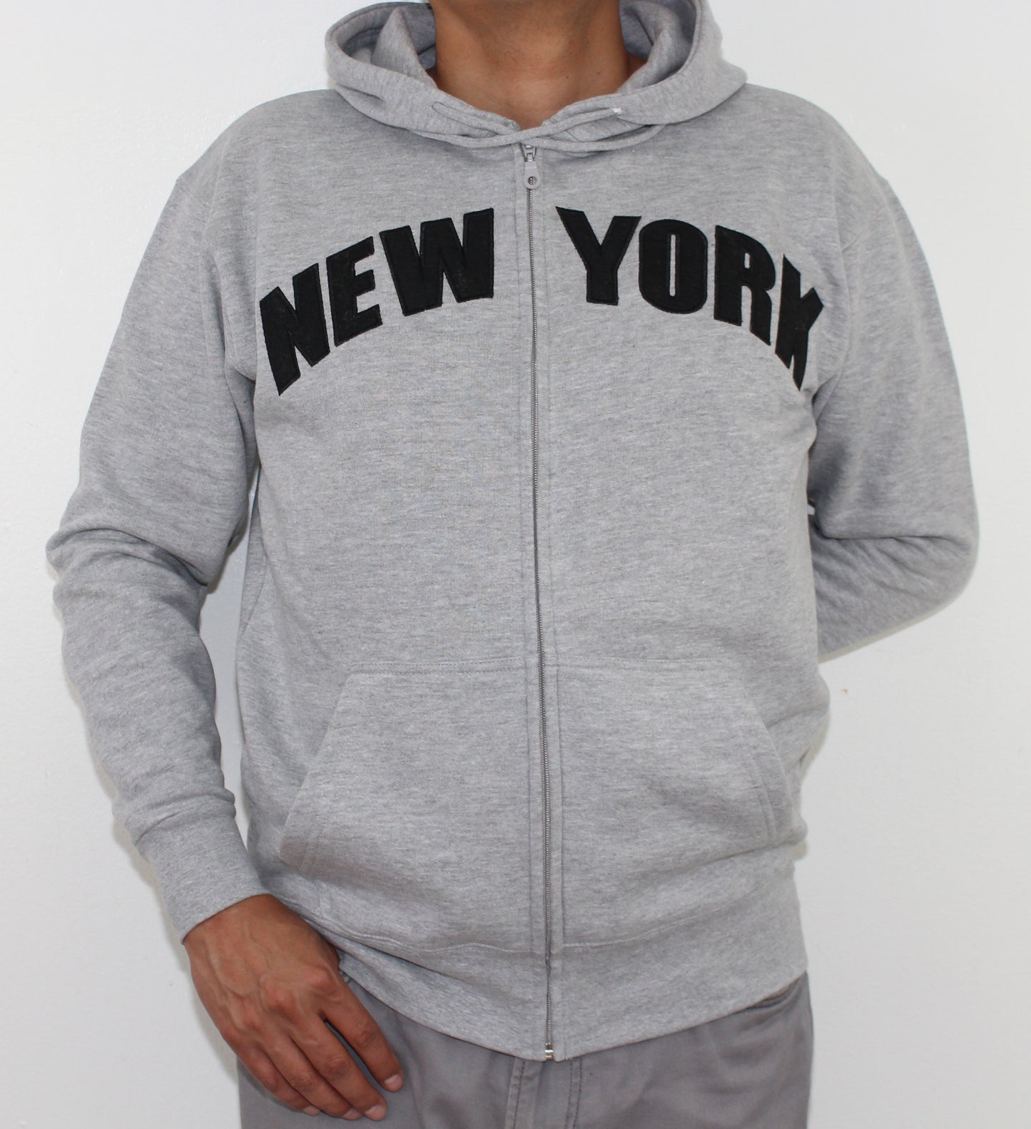 Adult Zipper Hoodies Embroidered with "NEW YORK"