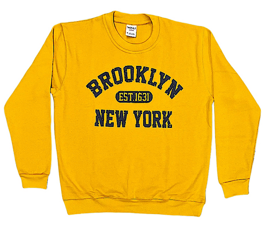 Adult Sweat-Shirt With "BROOKLYN EST.1631 NEW YORK" Screen Print