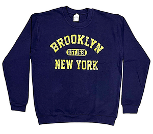 Adult Sweat-Shirt With "BROOKLYN EST.1631 NEW YORK" Screen Print