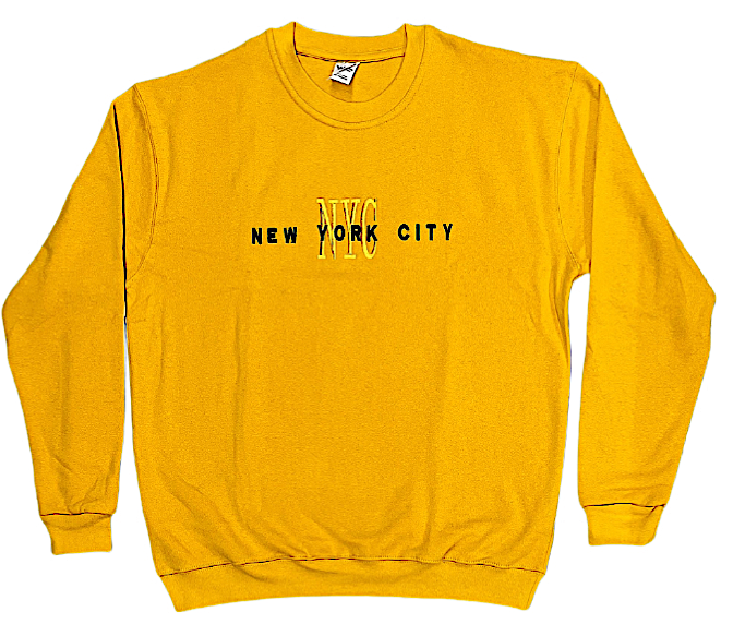 Adult Sweat-Shirt Embroidered with "NYC"