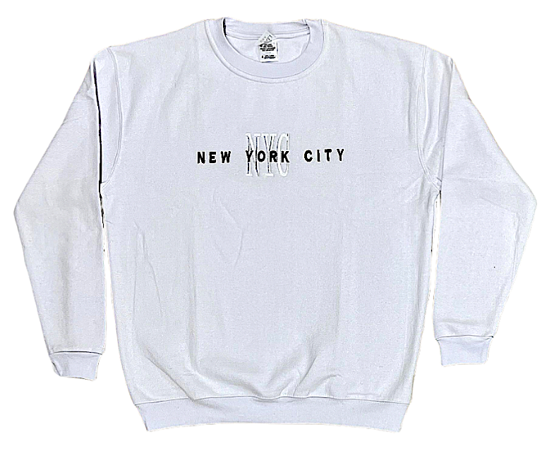 Adult Sweat-Shirt Embroidered with "NYC"