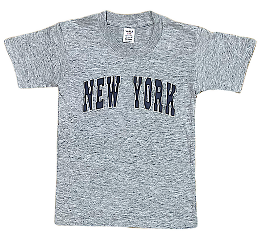 Kids Crew Neck T.Shirt with Classic "NEW YORK" Screen Print