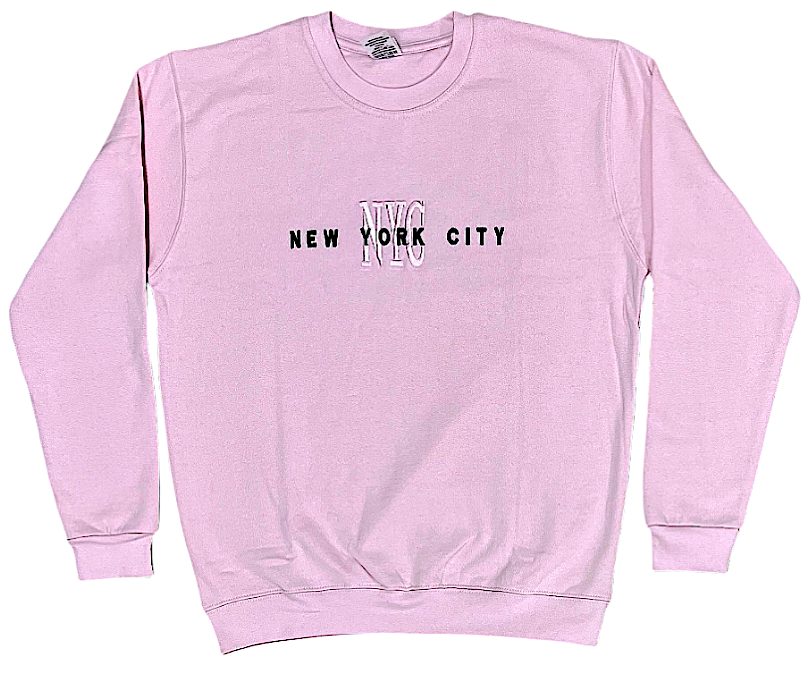 Adult Sweat-Shirt Embroidered with "NYC"