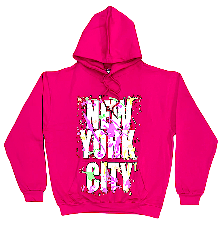 Adult Splash Hoodie with "NEW YORK CITY" Screen Print