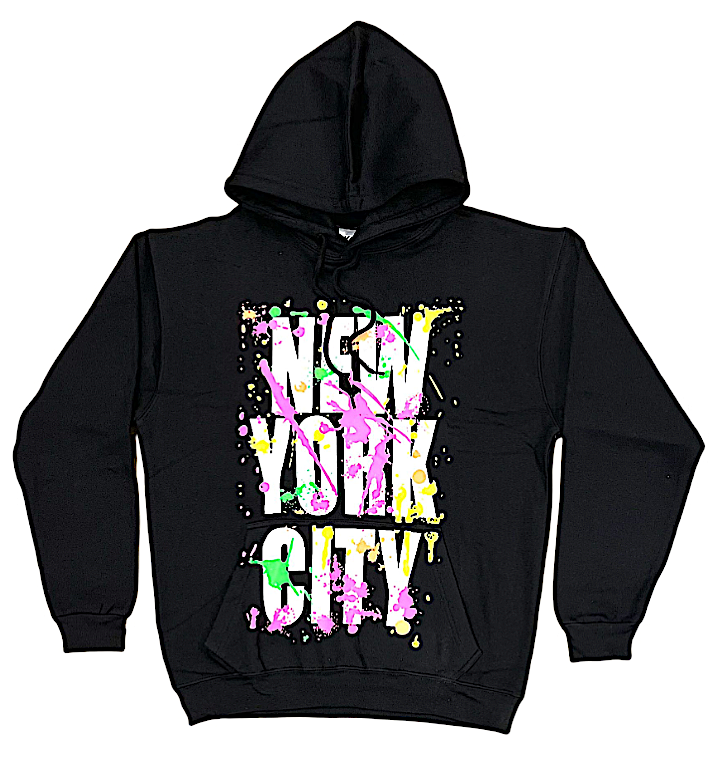 Adult Splash Hoodie with "NEW YORK CITY" Screen Print