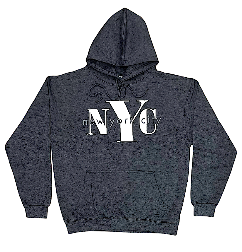 Adult Pullover Hoodies With "NYC" Screen Print