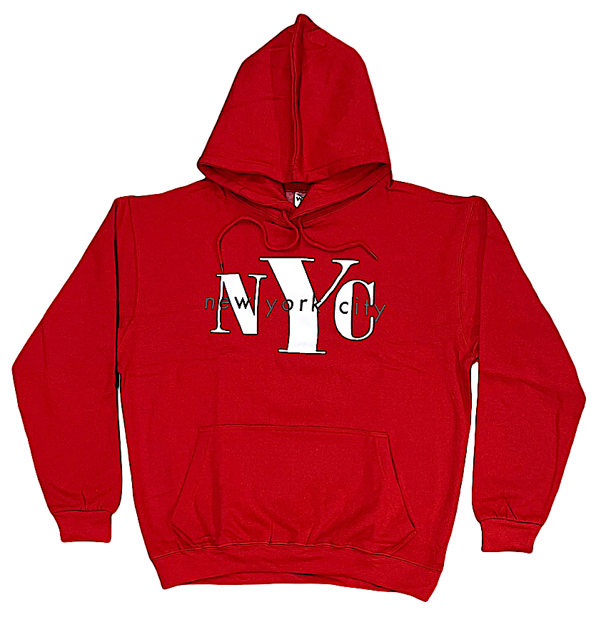 Adult Pullover Hoodies With "NYC" Screen Print