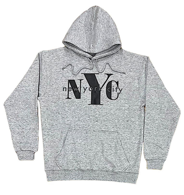 Adult Pullover Hoodies With "NYC" Screen Print