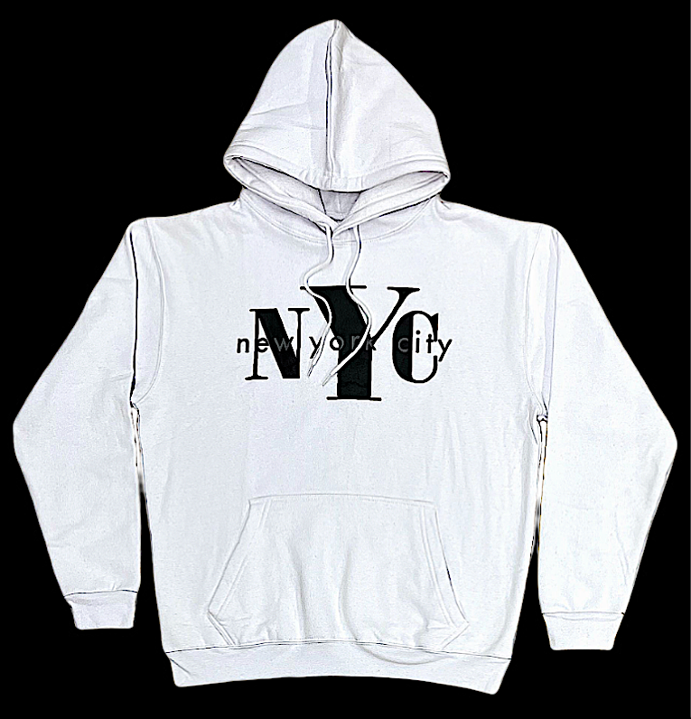 Adult Pullover Hoodies With "NYC" Screen Print