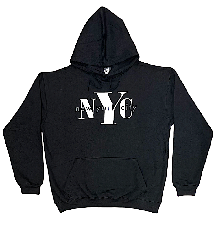 Adult Pullover Hoodies With "NYC" Screen Print