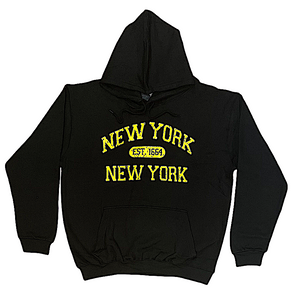 Adult Pullover Hoodies With "NEW YORK EST.1664" Screen Print
