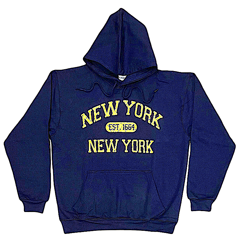 Adult Pullover Hoodies With "NEW YORK EST.1664" Screen Print