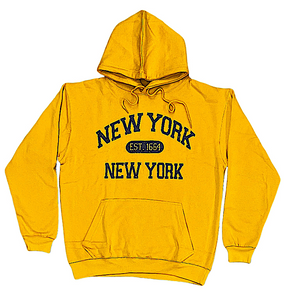 Adult Pullover Hoodies With "NEW YORK EST.1664" Screen Print