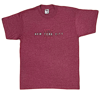 Adult Crew Neck T-Shirt Embroidered with ''NYC''