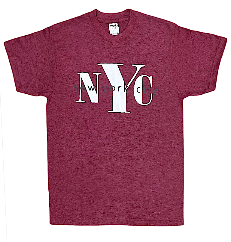 Adult Crew Neck T.Shirt With "NYC" Screen Print