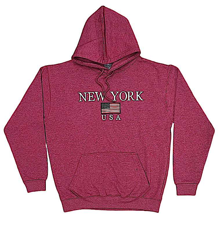 Kids Hoodies Embroidered with "NEW YORK USA FLAG"